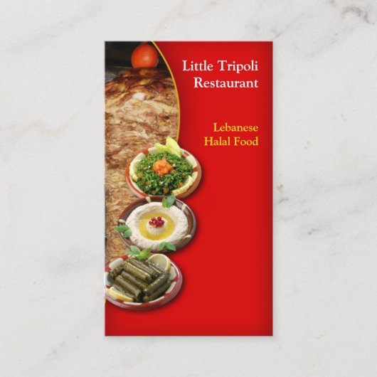 Shawarma Middle East Business Card Visitenkarte (Vorderseite)