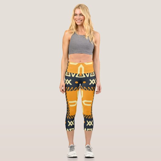 Shawl Design: Indian Batik Square. Capri Leggings (Vorderseite)