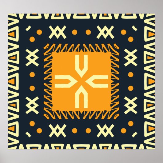 Shawl Design: Indian Batik Square. Poster (Vorne)