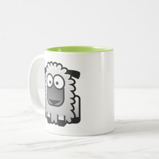 Shawn die Schafe Zweifarbige Tasse (Vorderseite Links)