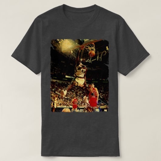 Shawn Kemp Vintage Bauweise des Basketballs T-Shirt (Design vorne)