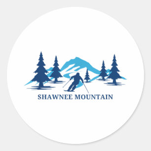 Shawnee Berg Pennsylvania Skigebiet Skifahren Runder Aufkleber