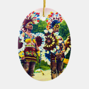 Shawnee Indianische Kriegstänzer, Oklahoma Keramikornament