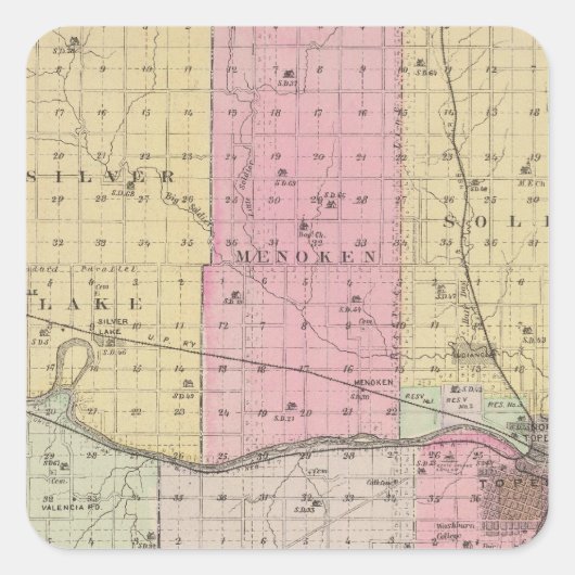Shawnee Landkreis, Kansas Quadratischer Aufkleber (Vorderseite)