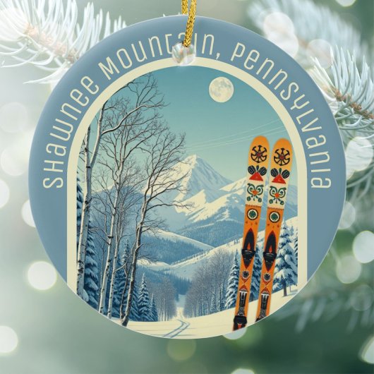Shawnee Mountain Pennsylvania ski souvenir  Keramik Ornament
