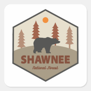 Shawnee National Forest Bear Quadratischer Aufkleber