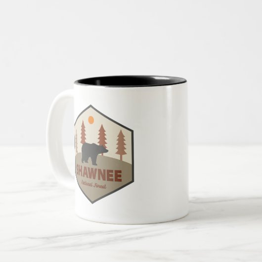 Shawnee National Forest Bear Zweifarbige Tasse (Vorderseite Links)