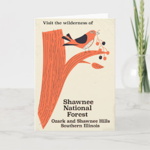 Shawnee National Forest Illinois Vintage-Plakat Feiertagskarte