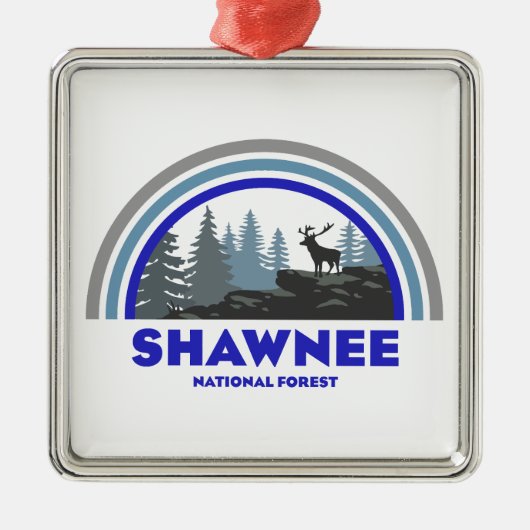 Shawnee National Forest Rainbow Deer Ornament Aus Metall (Vorne)