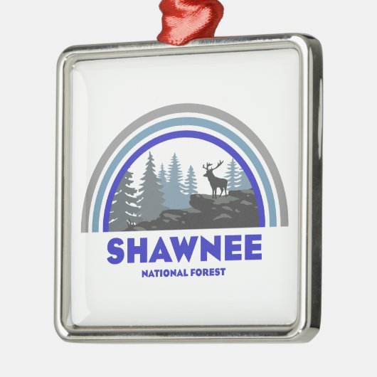 Shawnee National Forest Rainbow Deer Ornament Aus Metall (Links)