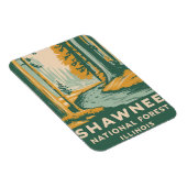 Shawnee National Forest Retro Illustration Magnet (Rechte Seite)