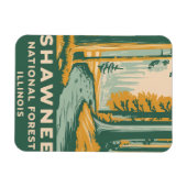 Shawnee National Forest Retro Illustration Magnet (Horizontal)