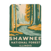 Shawnee National Forest Retro Illustration Magnet (Vertikal)