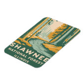 Shawnee National Forest Retro Illustration Magnet (Linke Seite)