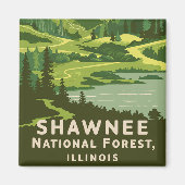 Shawnee National Forest Retro Travel Magnet (Vorne)