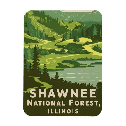 Shawnee National Forest Retro Travel Magnet (Vertikal)