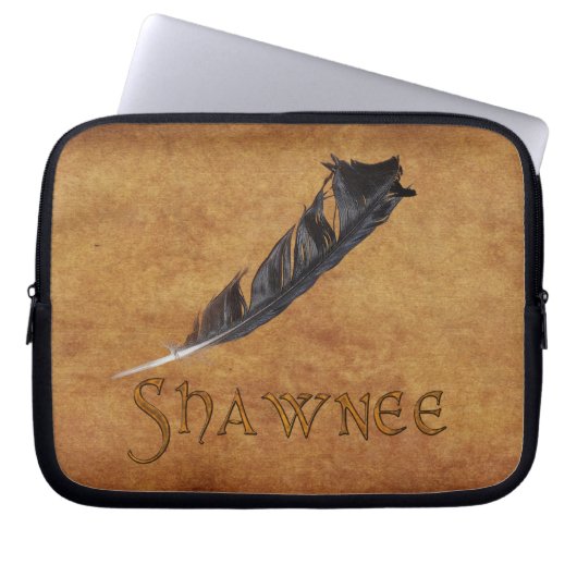 SHAWNEE Native American Feather Laptop Sleeve (Vorderseite)