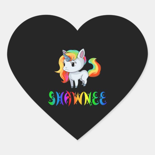 Shawnee Unicorn Herz-Aufkleber (Vorderseite)