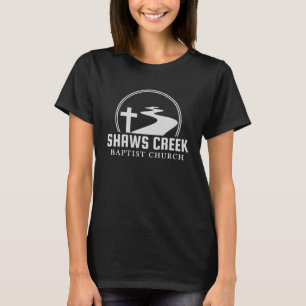 Shaws Creek White Large Log Dark Damen T-Shirt