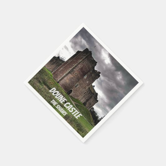 Shaws' Doune Castle, Schottland, Dark Stormy Name Serviette (Ecke)