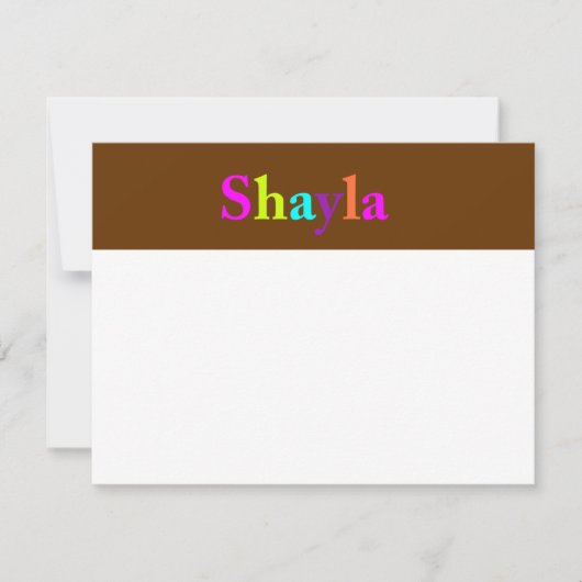 Shayla Danke Metallic Mitteilungskarte (Vorderseite)