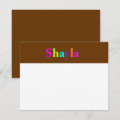 Shayla Danke Metallic Mitteilungskarte (Vorne/Hinten)