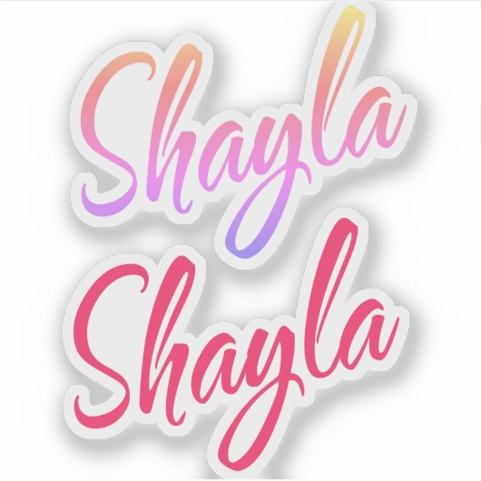 Shayla name cursive Beschriftung x2 Aufkleber (Vorderseite)