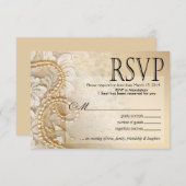 Shayla Pearls and Lace UAWG-2 | eierschale RSVP Karte (Vorne/Hinten)