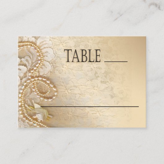 Shayla Pearls & Lace Wedding | Platzkarte (Vorderseite)