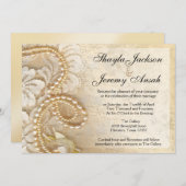 Shayla Perlen und Spitze, die | Eierschale Wedding Einladung (Vorne/Hinten)