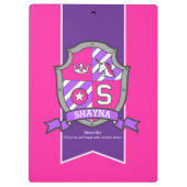 Shayna Letter S unicorn Wappen Name bedeutet pink Klemmbrett (Rückseite)