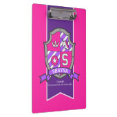 Shayna Letter S unicorn Wappen Name bedeutet pink Klemmbrett (Rechts)