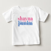Shayna Punim Jewish Pink Blue Niedlich Slogan Baby T-shirt (Vorderseite)