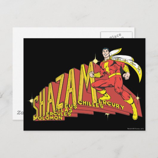 Shazam Acronym Postkarte (Vorne/Hinten)