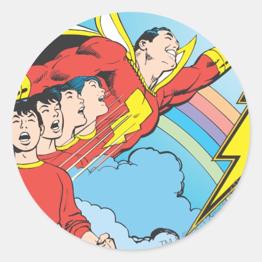 SHAZAM/Billy Batson Runder Aufkleber (Vorderseite)