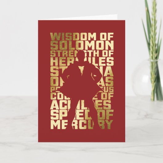 SHAZAM! | Fähigkeits-goldene Typografie-Grafik Karte (Vorderseite)