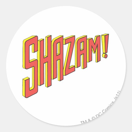 Shazam-Logo rot/gelb Runder Aufkleber (Vorderseite)