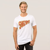 Shazam-Logo rot/gelb Tri-Blend Shirt (Vorderseite voll)