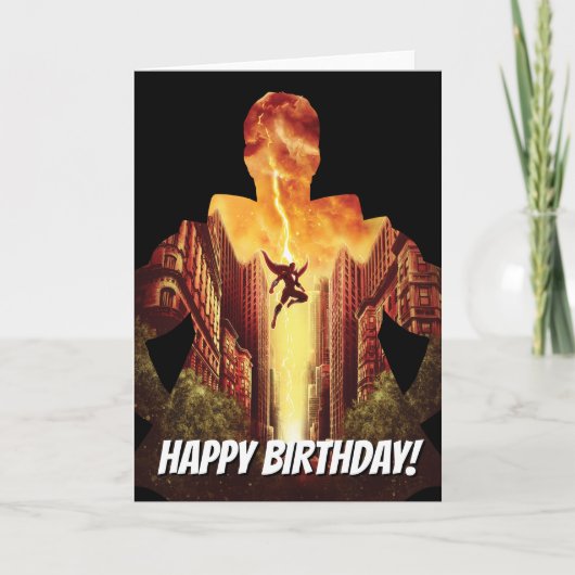 SHAZAM! | Shazam Sonnenuntergang-Silhouette Karte (Vorderseite)