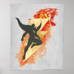 SHAZAM!   Shazam Tiger-u. Blitz-Grafik Poster
