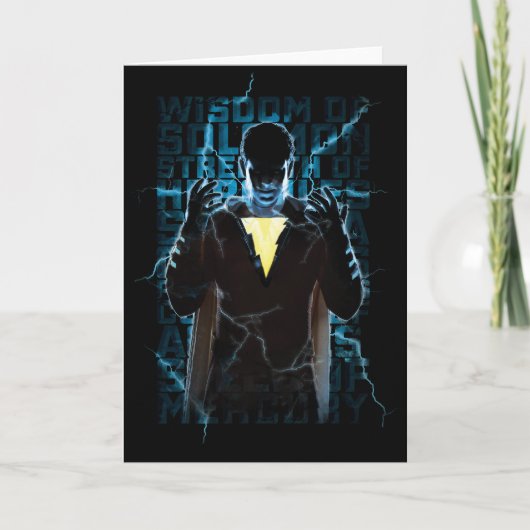 SHAZAM! | Shazam u. Fähigkeits-Blitz-Typografie Karte (Vorderseite)