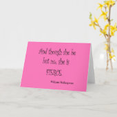 She Be But Little She is Fierce Shakespeare Quote Karte (Gelbe Blume)