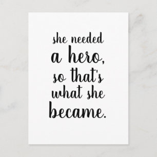 She became a hero postkarte
