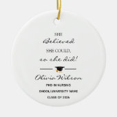 She Believed She Could Custom Photo Graduation Keramik Ornament (Vorne)