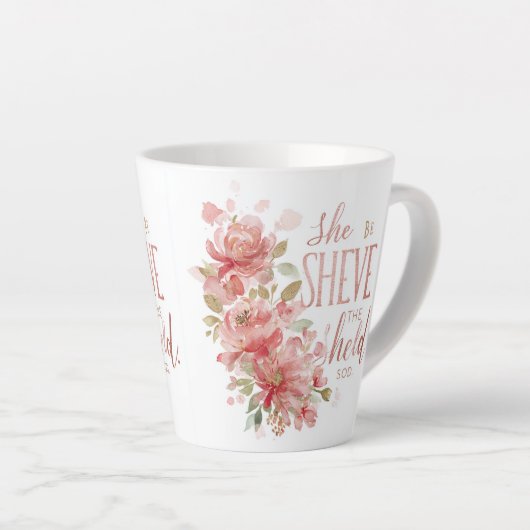 "She Believed She Could" Floral Typography Art | I Milchtasse (Rechte Ecke)