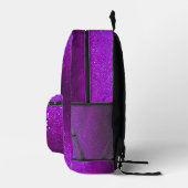 She Believed She Could Purple Glitter Sparkles Bedruckter Rucksack (Rechts)