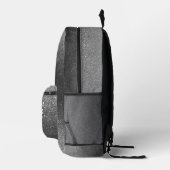 She Believed She Could Silber Schwarzes Glitter Bedruckter Rucksack (Rechts)