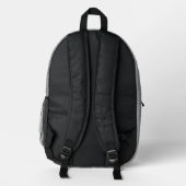 She Believed She Could Silber Schwarzes Glitter Bedruckter Rucksack (Rückseite)