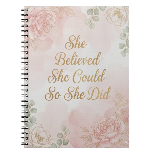 She Believed She Could, So She Did Journal Notizblock (Vorderseite)