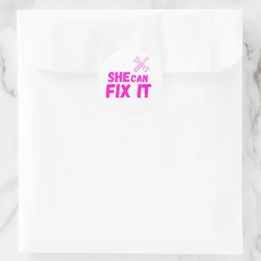 She Can Fix It | Bold DIY Empowerment Sticker (Tasche)